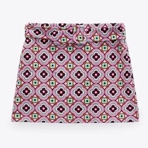Zara retro printed skirt